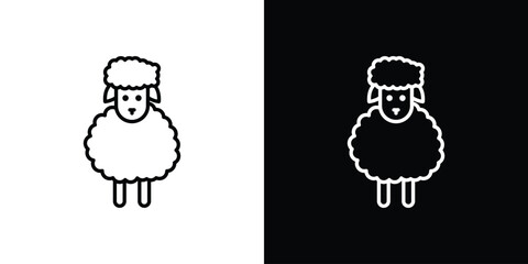 Sheep icon. Editable stroke. Icon for web.