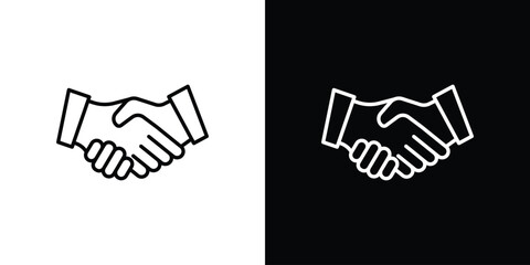 Shake hands icon. Editable stroke. Icon for web.