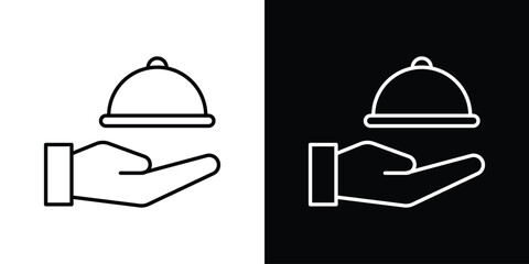 Restaurant Tray icon. Editable stroke. Icon for web.