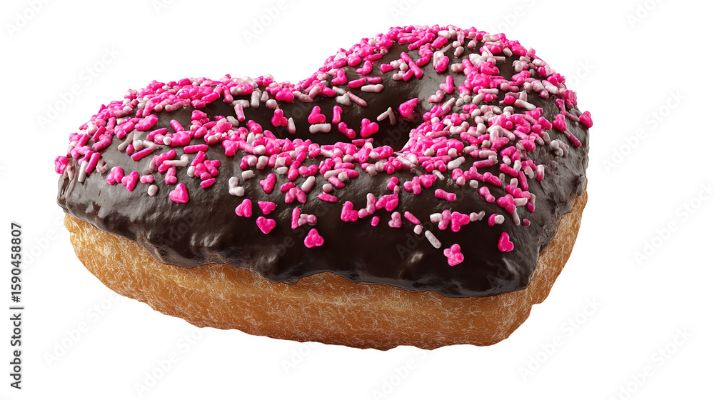 Poster flying frosted sprinkled donuts. set of multicolored doughnuts with sprinkles isolate on color backg