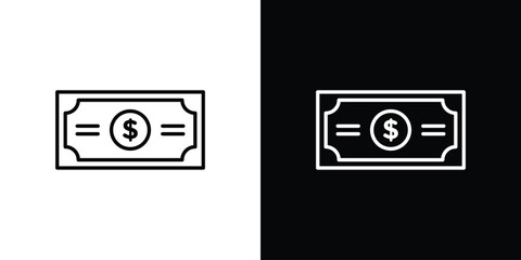 Money icon. Editable stroke. Icon for web.