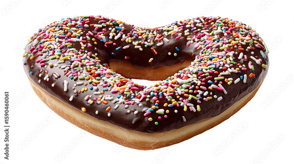 Poster flying frosted sprinkled donuts. set of multicolored doughnuts with sprinkles isolate on color backg