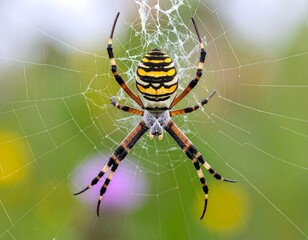 Obraz premium Ornate spider in intricate web (1)