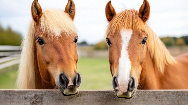 Icelandic horses share a moment of tranquility in serene landscapes