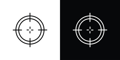 Gun target icon. Editable stroke. Icon for web.