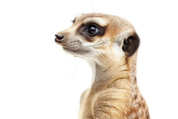 Closeup of Meerkat in Defensive Stance Isolated on Transparent Background
