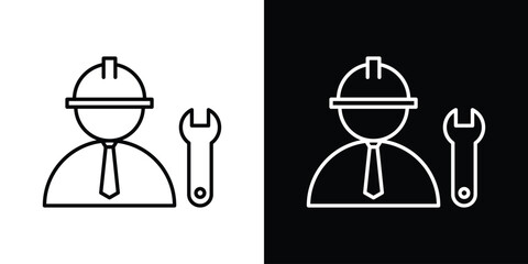 Engineer icon. Editable stroke. Icon for web.