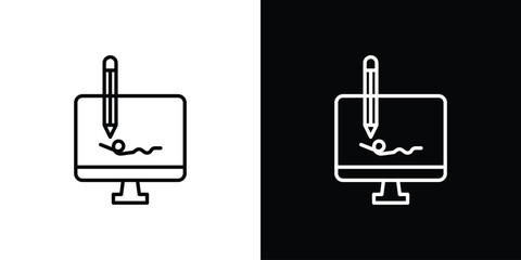 Electronic signature icon. Editable stroke. Icon for web.