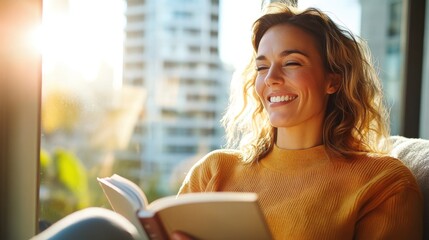 Cozy afternoon moments by the window with a book and warm beverage