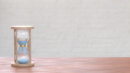 The Sand clock for Time concept 3d Rendering.