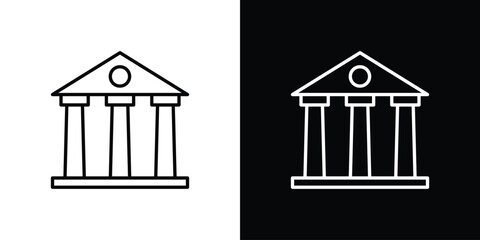 Courthouse icon. Editable stroke. Icon for web.