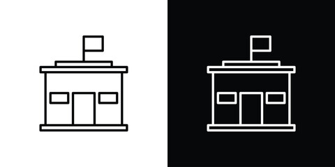 City hall icon. Editable stroke. Icon for web.