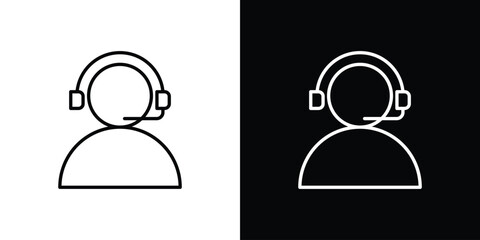 Callcenter icon. Editable stroke. Icon for web.