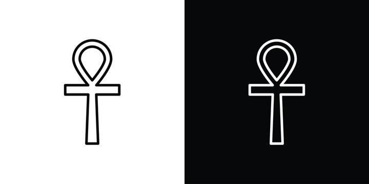 Ankh icon. Editable stroke. Icon for web.