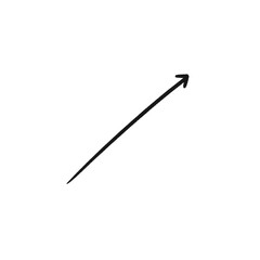 Minimalist hand-drawn arrow pointing upward-right