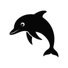 Fototapeta premium Silhouette vector of a dolphin with smooth curved shape for ocean and aquatic design Vector illustration