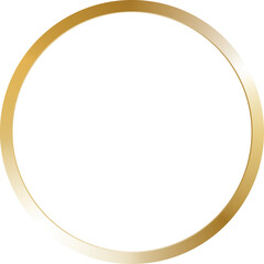 Luxury circular gold frame border. Elegant gold ring isolated on a transparent background. Vector illustration.