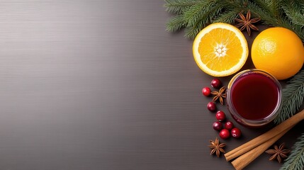 Warm evenings with mulled wine garnished with cranberries and spices
