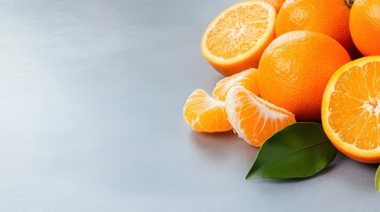 Bright and juicy tangerines create a refreshing background setting