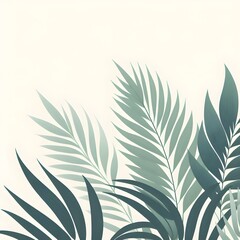 Stylized palm leaf pattern with subtle green tones and soft gradients, minimal tropical seamless design