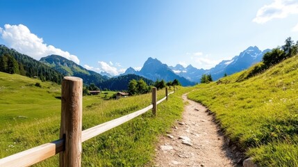 Scenic hiking trail at Klausen Pass showcasing Swiss landscapes