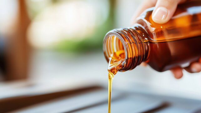 Female mechanic pours motor oil during vehicle maintenance inspection