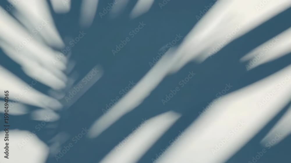 Poster dynamic abstract shadows dance across soft blue background in gentle motion