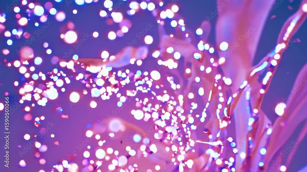 Wall mural mesmerizing bokeh light movement in vibrant colors with dynamic glow