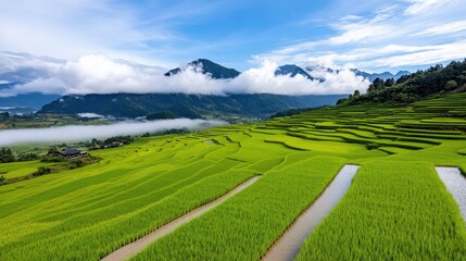 Breathtaking overcast rice terraces in Yuanyang, Yunnan, China