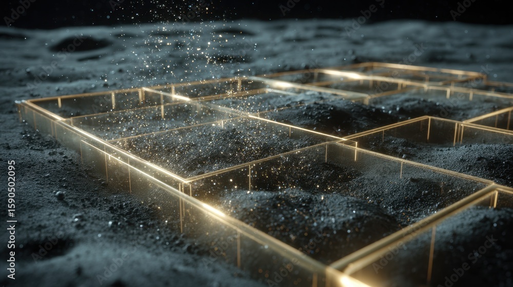 Poster electrostatic sorting process separates charged particles from lunar soil, guiding them into designa