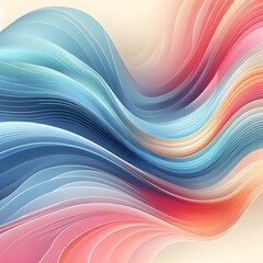Colorful waves flow smoothly across a horizontal background with soft pastel gradients in a modern abstract vector design
