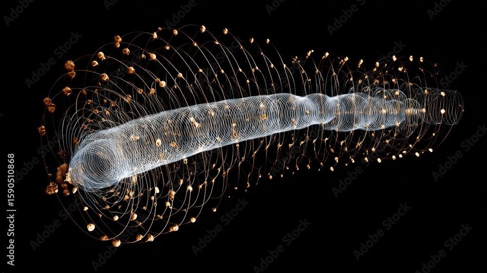 Poster elegant arcs emerge as coils are ejected from a graphene spinner, creating a mesmerizing display of 