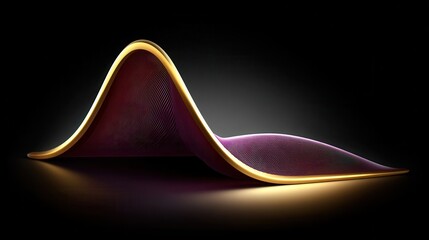 A vibrant, abstract wave form with glowing edges, set against a dark background, Ideal for technology, digital art, and design projects, it conveys modernity and creativity,