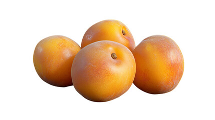 A sweet quartet of fresh juicy pluots promising a burst of summer flavor and healthy delight on transparent background