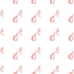 Obraz premium Watermelon seamless pattern with fresh fruit and curly twigs on white background summer food design