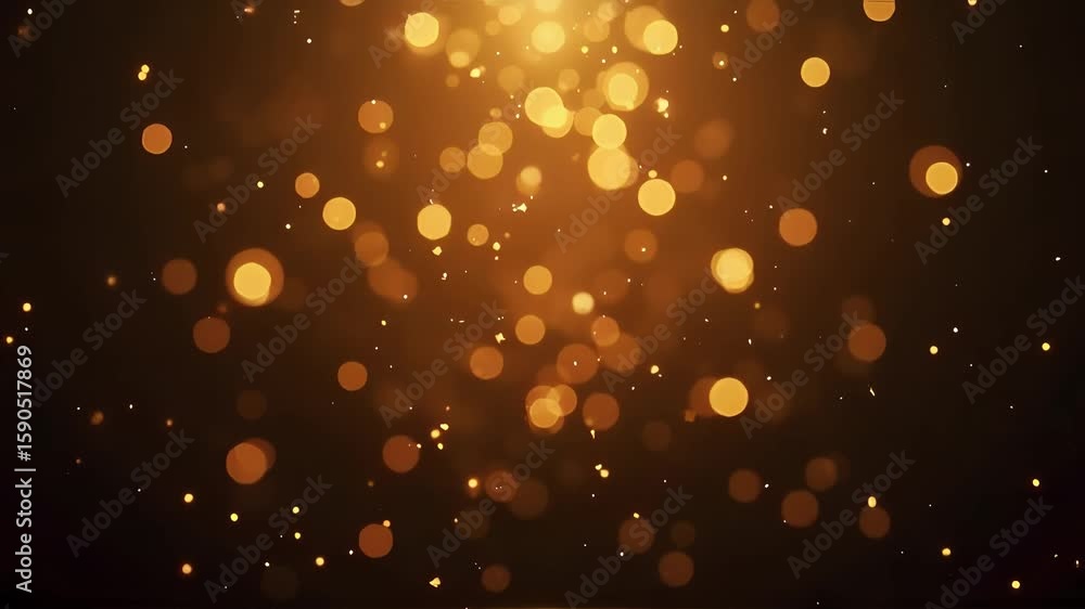 Aufkleber golden bokeh effect with shimmering particles creating a warm ambiance