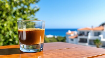 Savoring Turkish coffee with a breathtaking sea view and summer vibes