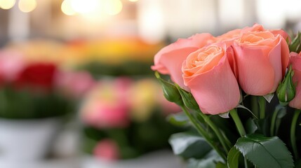 Elegant red roses create a vibrant backdrop for romance and beauty