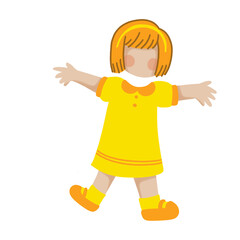 A girl with yellow dress