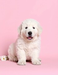 Obraz premium Encanto Esponjoso: Retrato de un Cachorro Pastor del Sur de Rusia, Generated image