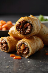 Crispy Beef Egg Rolls