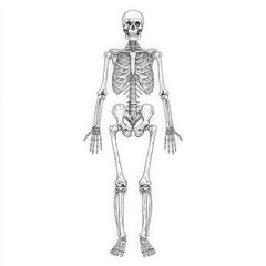 Obraz premium Anatomical Skeleton Outline Illustration for Educational Purposes