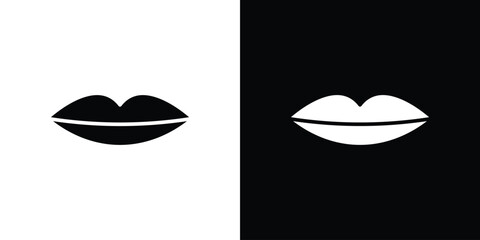Thin lips icon vector, filled flat sign, solid pictogram. Symbol, logo illustration.