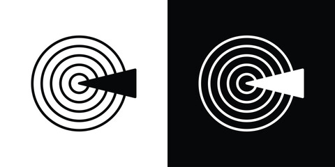 Radar detection icon vector, filled flat sign, solid pictogram. Symbol, logo illustration.