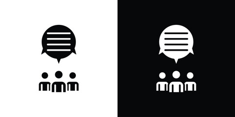 Public opinion icon vector, filled flat sign, solid pictogram. Symbol, logo illustration.