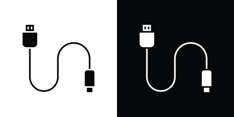 Phone cable icon vector, filled flat sign, solid pictogram. Symbol, logo illustration.