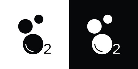 Oxygen O2 icon vector, filled flat sign, solid pictogram. Symbol, logo illustration.