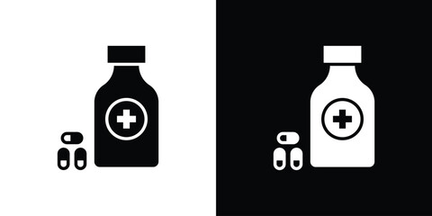 Medicine bottle icon vector, filled flat sign, solid pictogram. Symbol, logo illustration.