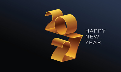 2027 Happy New Year Background Design. Greeting Card, Banner, Poster. Vector Illustration.