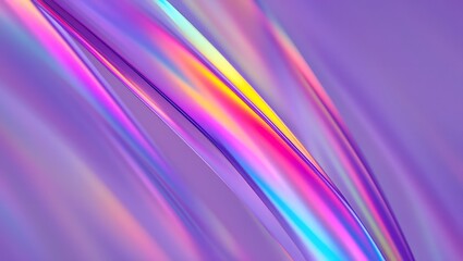 Abstract Holographic Lines on Purple Background